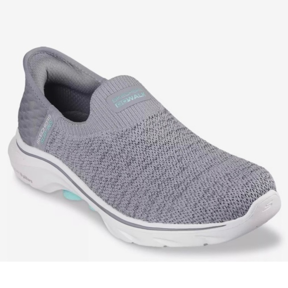 Skechers Slip-Ins GO Walk 7 Springtime Slip-On Sneaker in Grey/Silver Size 8